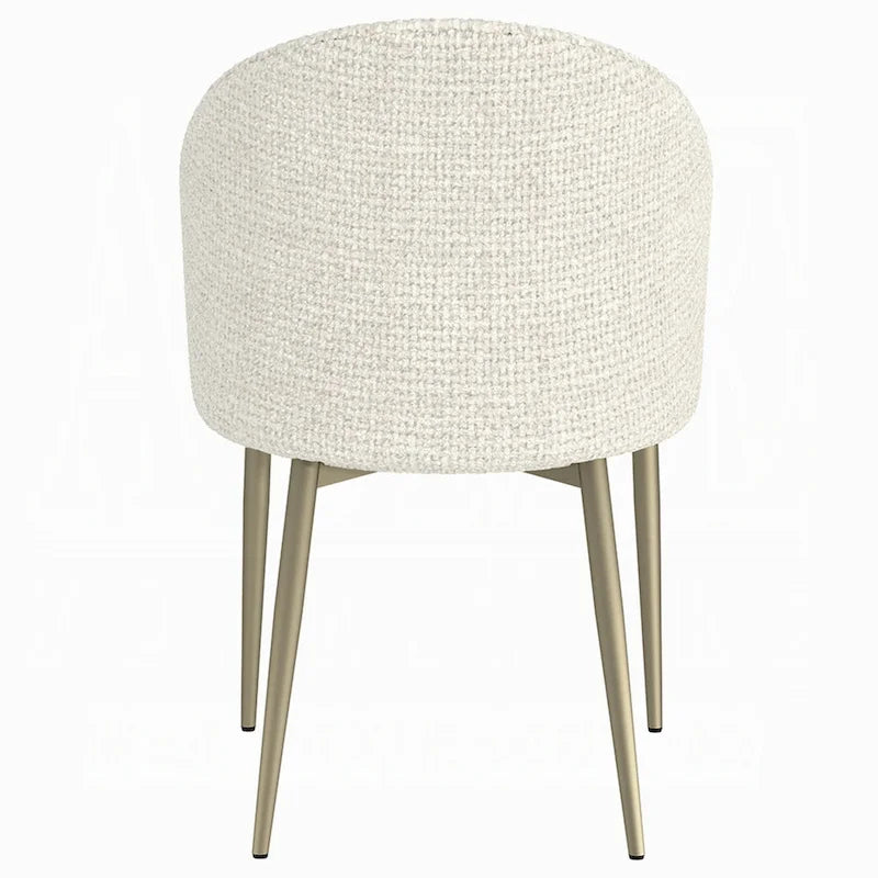 Geru Dining Side Chair Set of 2, Padded Curved Back Contemporary White