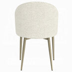 Geru Dining Side Chair Set of 2, Padded Curved Back Contemporary White