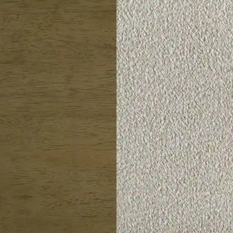 Deon King Bed, Vertical Channel Tufted Beige Boucle Upholstery, Brown