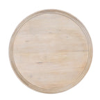 Urban Chic Coffee Table 30 Inch Round Tray Top, Handcrafted Washed White Mango Wood