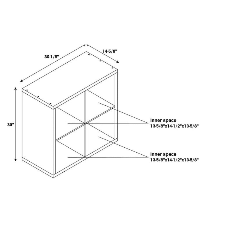 Four Cube Storage Cabinet - 30 - Gray
