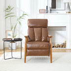 PU Leather Recliner Chair,Living Room Solid Wood Accent Chair