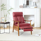 PU Leather Recliner Chair,Living Room Solid Wood Accent Chair