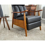 PU Leather Recliner Chair,Living Room Solid Wood Accent Chair