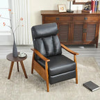 PU Leather Recliner Chair,Living Room Solid Wood Accent Chair
