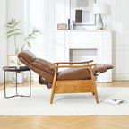 PU Leather Recliner Chair,Living Room Solid Wood Accent Chair