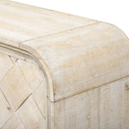 Curved Entrance Cabinet Sideboard Buffet Storage Cabinet / 4 Doors Accent Cabinet for Hallways Living Rooms
