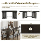 Farmhouse 9-Piece Dining Table with 212 Removable Leaves & 8 Dining Chairs