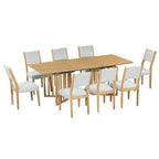 Farmhouse 9-Piece Dining Table with 212 Removable Leaves & 8 Dining Chairs