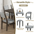 Farmhouse 9-Piece Dining Table with 212 Removable Leaves & 8 Dining Chairs