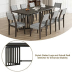 Farmhouse 9-Piece Dining Table with 212 Removable Leaves & 8 Dining Chairs