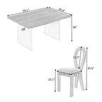 Modern 7-Piece Dining Table Set with 6 Upholstered Chairs