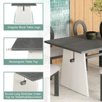 Modern 7-Piece Dining Table Set with 6 Upholstered Chairs