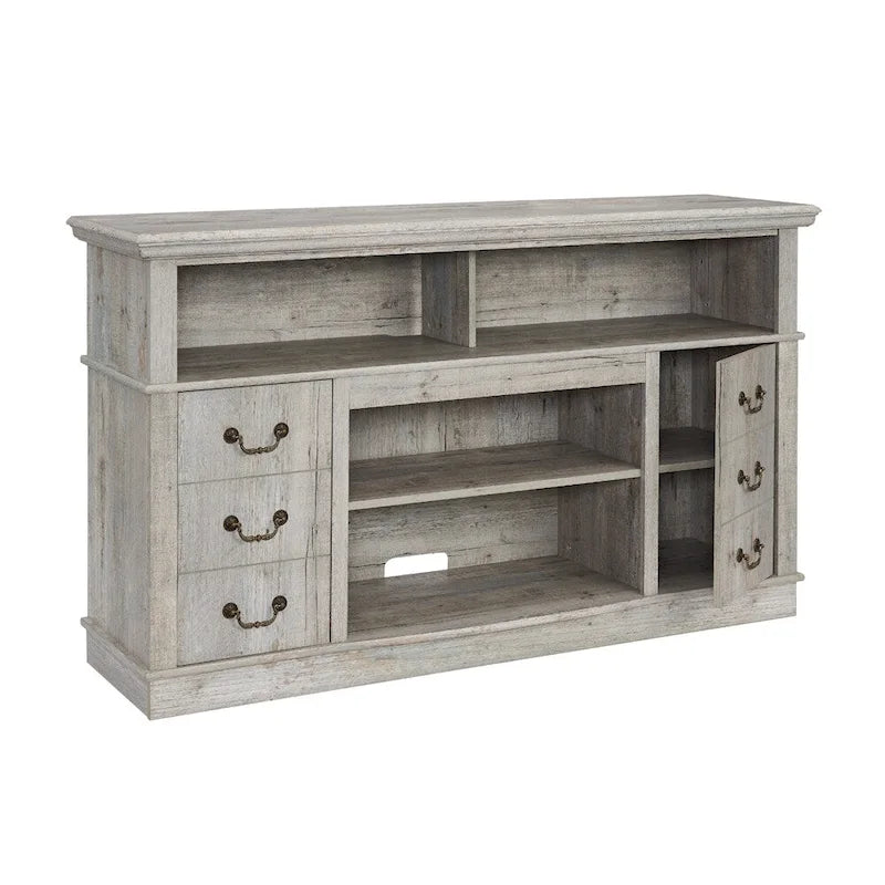 Traditional Rustic Farmhouse TV Stand with 6 Drawer, 4 Storage Shelf and Cable Management For Living Room Bedroom
