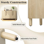 4-Door Buffet Cabinet with Storage, Wood Sideboard Cabinet with Unique Arc Handles and Adjustable Shelves