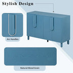 4-Door Buffet Cabinet with Storage, Wood Sideboard Cabinet with Unique Arc Handles and Adjustable Shelves