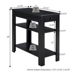 Convenience Concepts Designs2Go 1 Drawer Baja Chairside End Table with Shelves