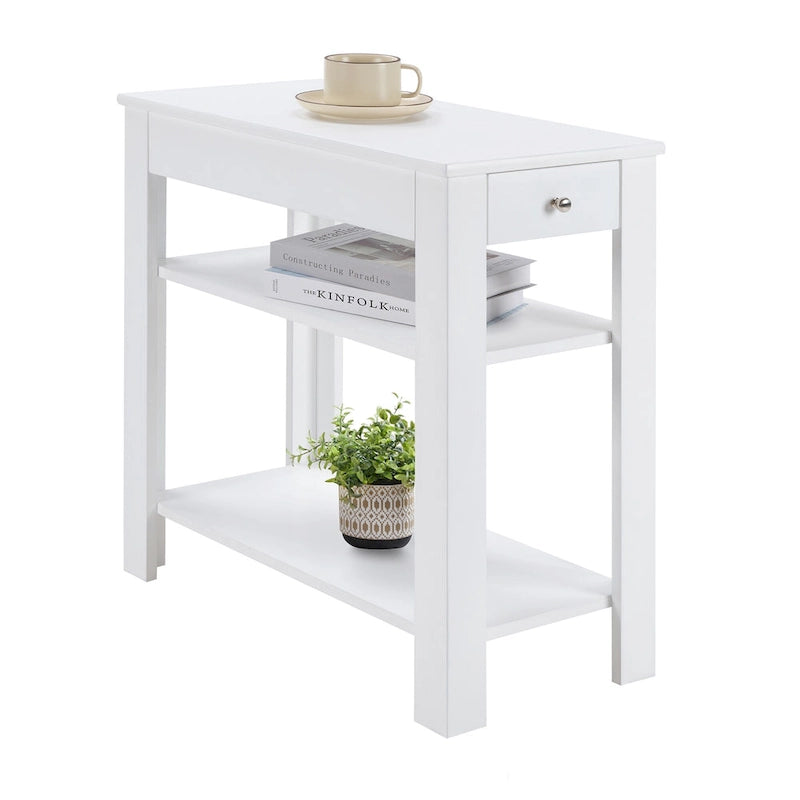 Convenience Concepts Designs2Go 1 Drawer Baja Chairside End Table with Shelves