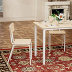Kitchen Dining Table Set Metal Frame Breakfast Table with 4 Dining Chairs Modern Casual Dining Table Set 5-Piece Dining Set