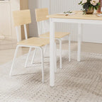 Kitchen Dining Table Set Metal Frame Breakfast Table with 4 Dining Chairs Modern Casual Dining Table Set 5-Piece Dining Set