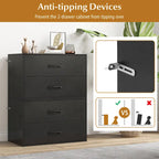 Gymax Stackable 2-Drawer Dresser Multi-Purpose Wooden Storage Cube