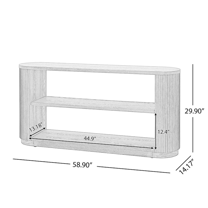 Christopher Knight Home - Mirod Modern Entryway Console Table with Open Shelf & Elegant Wood Grain Design