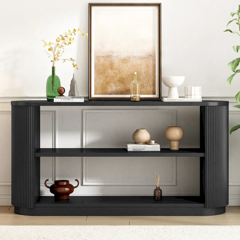 Christopher Knight Home - Mirod Modern Entryway Console Table with Open Shelf & Elegant Wood Grain Design