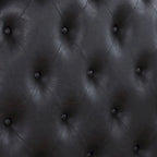Furniture of America Eugene Traditional Faux Leather Button Tufted Four Poster Panel Bed
