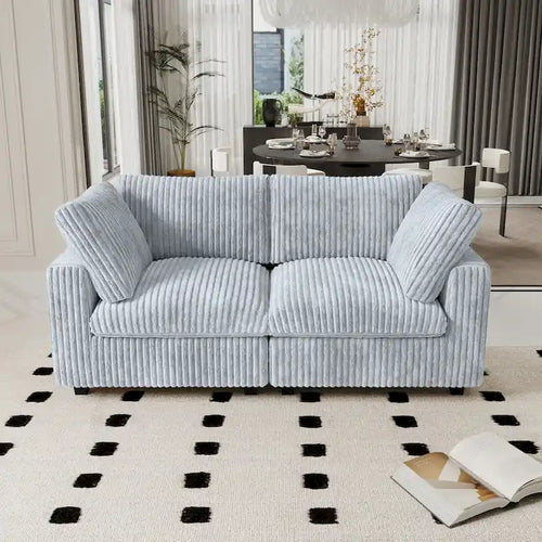 78.74 Modular Sectional Couches, Plush Deep Seat Sleeper Sofa with Removable Covers