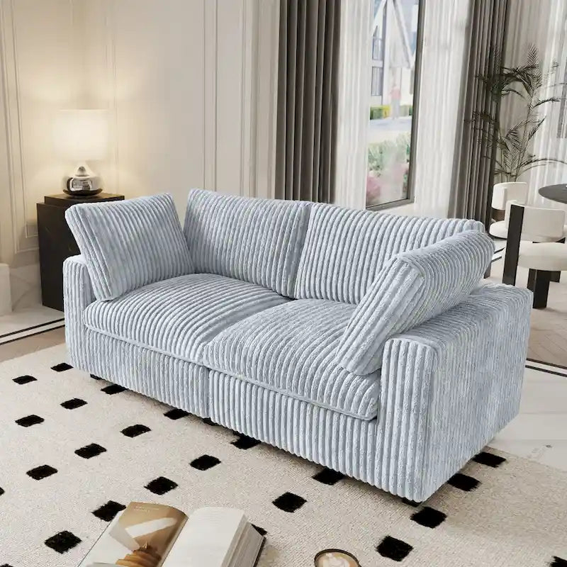 78.74 Modular Sectional Couches, Plush Deep Seat Sleeper Sofa with Removable Covers