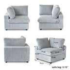 78.74 Modular Sectional Couches, Plush Deep Seat Sleeper Sofa with Removable Covers