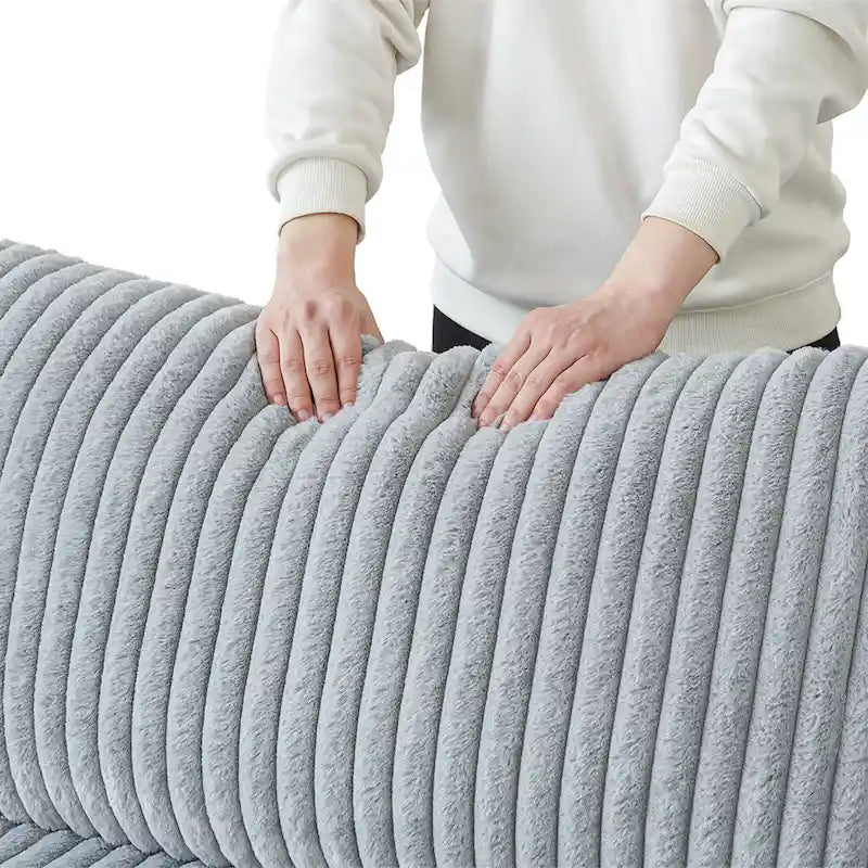 78.74 Modular Sectional Couches, Plush Deep Seat Sleeper Sofa with Removable Covers
