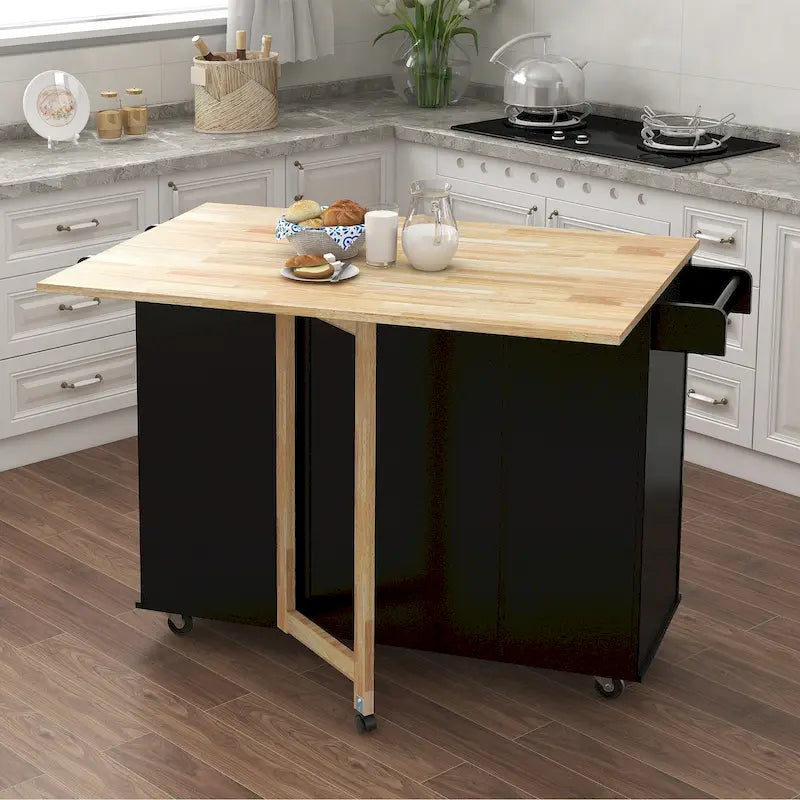 Kitchen Island With Spice Rack(no include stool)
