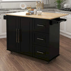 Kitchen Island With Spice Rack(no include stool)