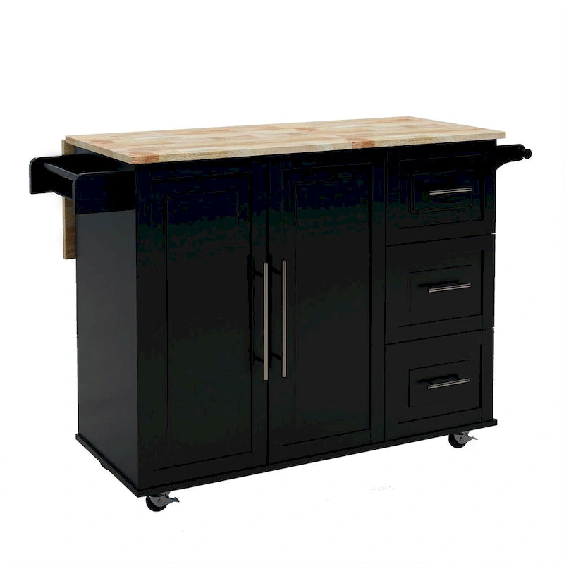 Kitchen Island With Spice Rack(no include stool)