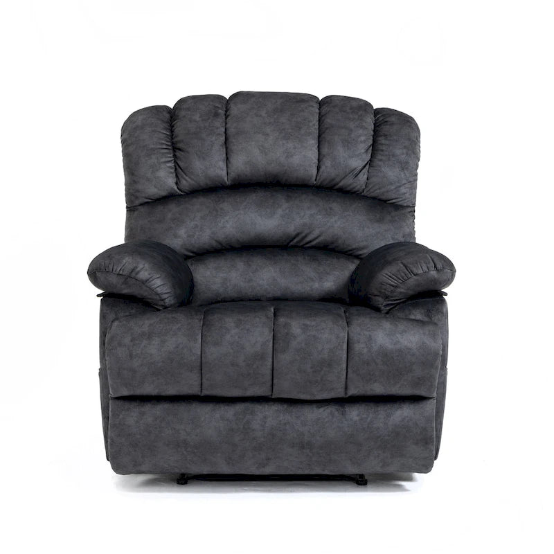 Oversized Manual Recliner Upholstered Fabric Lounge Chair Adjustable Living Room Single Sofa with Side Lever Control