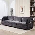 111.42 Chenille Upholstered Three Seater Sofa