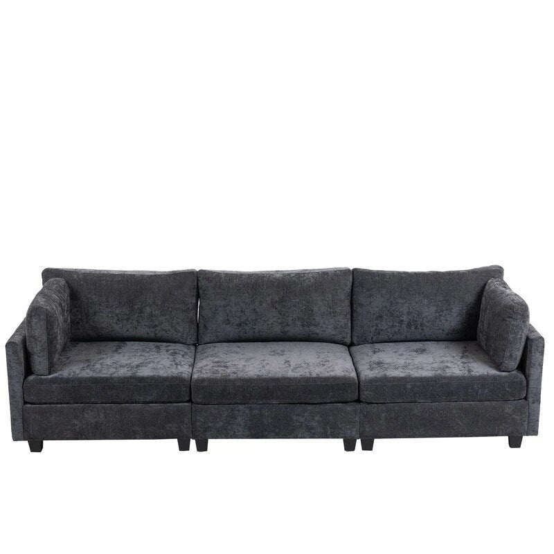 111.42 Chenille Upholstered Three Seater Sofa