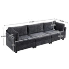 111.42 Chenille Upholstered Three Seater Sofa