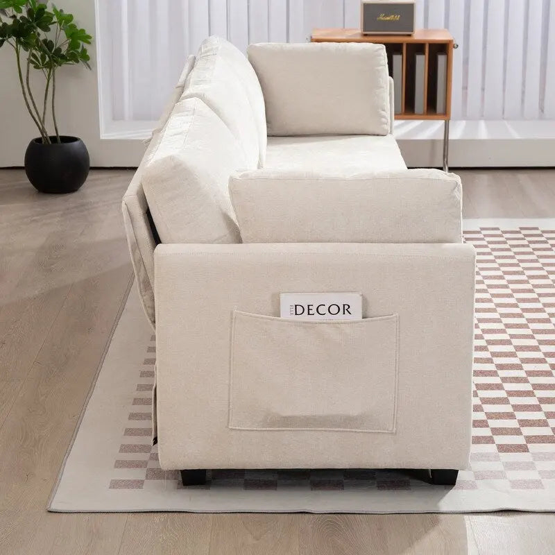 111.42 Chenille Upholstered Three Seater Sofa