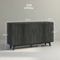 HOMCOM Fluted Sideboard Buffet Cabinet, 55 Modern Accent Console Cabinet with 4 Doors, 2 Adjustable Shelves and 5 Wood Legs