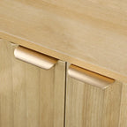 HOMCOM Fluted Sideboard Buffet Cabinet, 55 Modern Accent Console Cabinet with 4 Doors, 2 Adjustable Shelves and 5 Wood Legs
