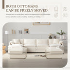 Chenille Modular Sectional Sofa, U Shaped Cloud Upholstered Couch Set