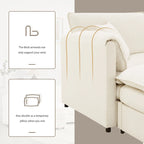 Chenille Modular Sectional Sofa, U Shaped Cloud Upholstered Couch Set