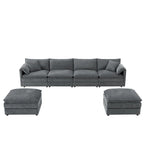 Chenille Modular Sectional Sofa, U Shaped Cloud Upholstered Couch Set