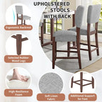 5-Piece Counter Height Dining Table Set, Faux Marble Bar Table and 4 Upholstered-Seat Chairs