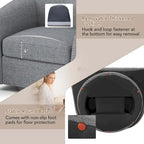 Costway Swivel Barrel Chair with Ottoman Footrest Curved Backrest & - See Details