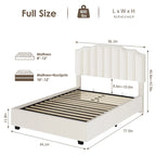 Full Size Modern Style Velvet Upholstered Platform Bed with Storage Space for Bedroom