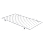 Metal Daybed with Curved Handle Design and Twin Size Trundle for Bedroom