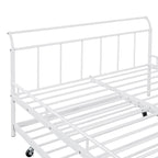 Metal Daybed with Curved Handle Design and Twin Size Trundle for Bedroom